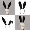 Fascia con Orecchie da Coniglio in Pelle Morbida Copricapo di Halloween Accessori per Capelli Fatti a Mano