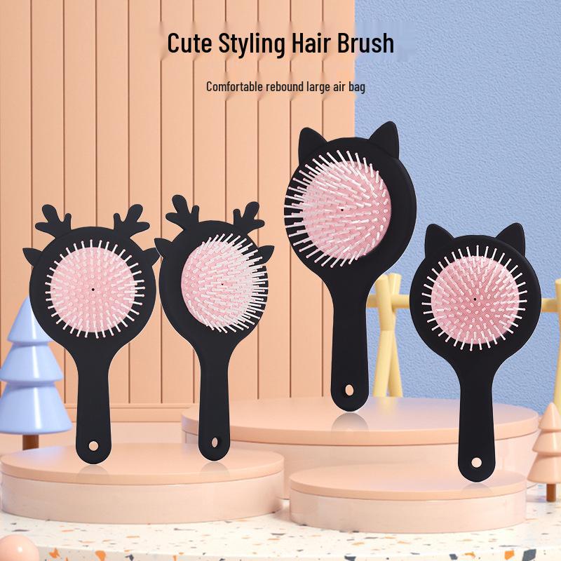 

Black Cat Ear Antler Air Cushion Massage Comb for Women 19.5x9.5x3cm