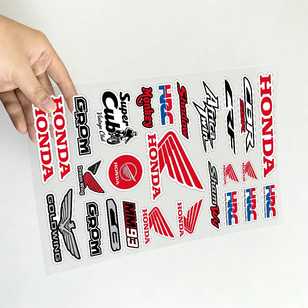FOR HONDA HRC H WING Motorcycle Reflective Stickers Waterproof Decals for Helmet Scooter Fuel Tank Toolbox Racing XL0