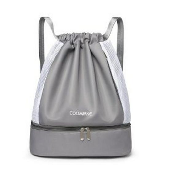 

Женская легкая сумка для спортзала для влажных/сухих вещей с отделением для обуви - Идеально подходит для плавания, йоги и путешествий серый