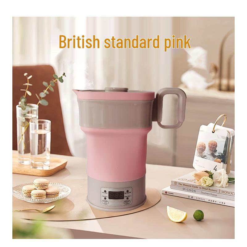 Portable Folding Silicone Electric Kettle with Touch Control and Global Voltage Adapter (110V-220V)