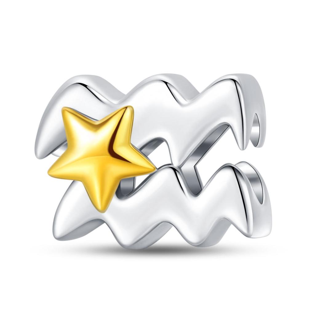 Twelve Constellations Charm Pendant Beads Diy Jewelry Bracelets Necklace Accessories Copper Beads