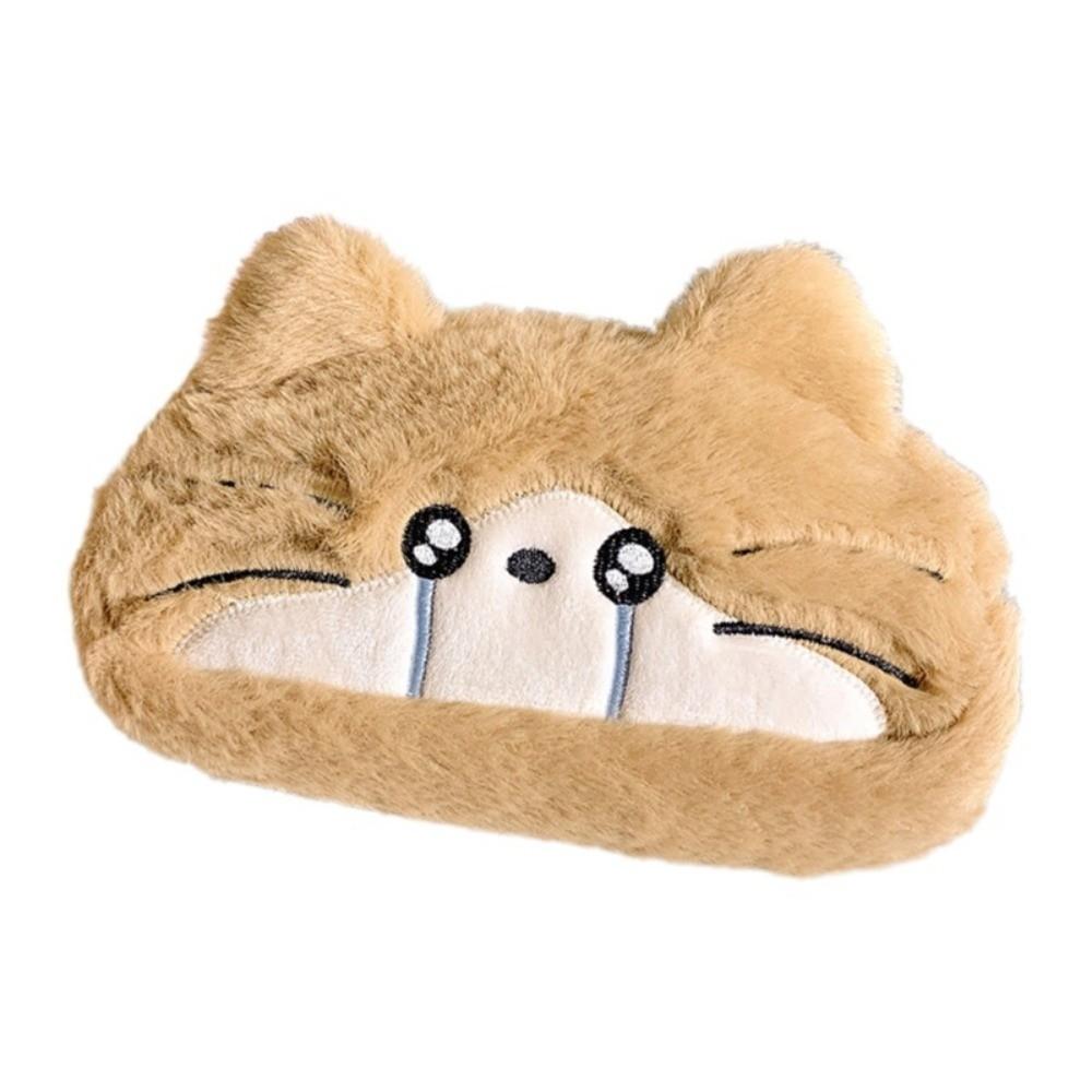 Funny Cat Plush Cat Pencil Case Kawaii Stationery Storage Bag Trendy Cat Pencil Pouch  Student Use