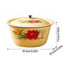 Bol de esmalte Clásico Vintage Recipientes de esmalte para pasteles con tapa Pequeño Multifuncional Cuenco de sopa de esmalte Bol para servir ensaladas Asiático