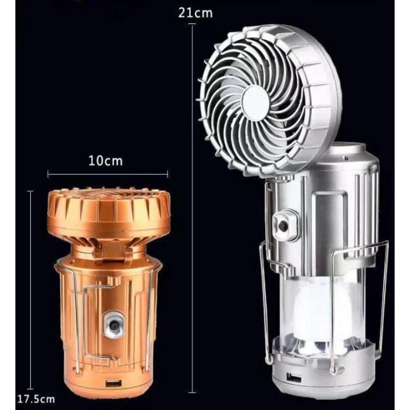 Solar Camping Lantern With Fan Portable Stretchable Electric Fan Emergency Light Outdoor Lighting Rechargeable LED Tent Light