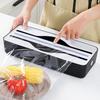 2-in-1 Plastic Wrap & Foil Cutter - Dual Slot Kitchen Box with Magnetic/Suction Base, Baking Paper & Aluminum Foil Dispenser