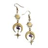 Bohemian Water Drop Crystal Moon Earrings With Handmade Design For Holiday Fashion