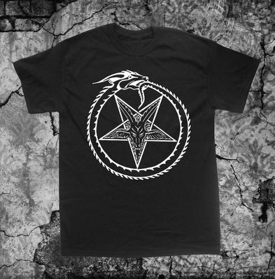 230 Gsm 100% Cotton Serpent Pentagram T Shirt Punk Occult Gothic Evil Satan Goat S Head Baphomet Satanic Goat Skull Voodoo Metal Devil Witchcraft Wicc