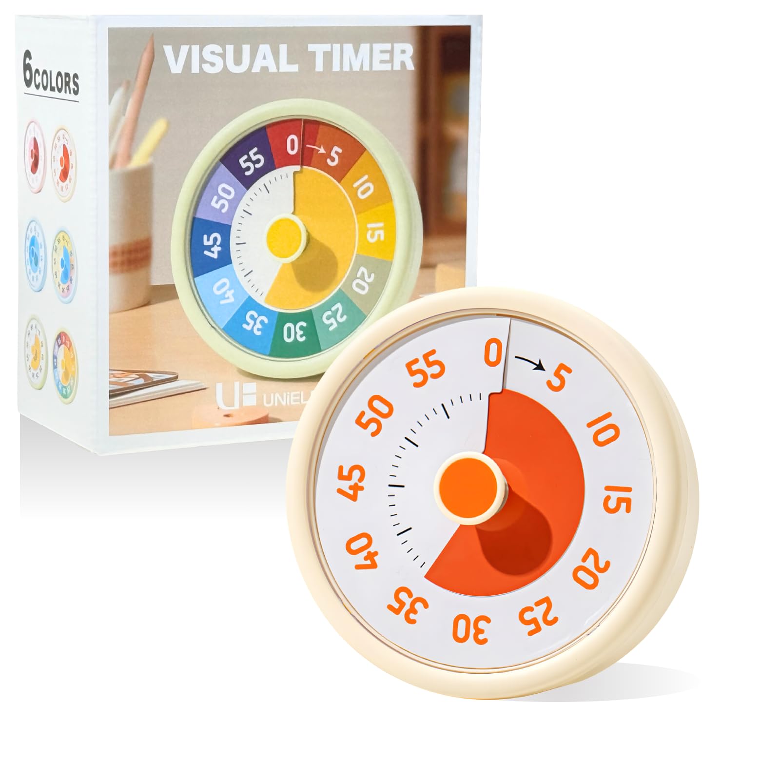 [UNiELEMENT] Таймер для детей, Таймер Pomodoro, Таймер для экзаменов, Таймер концентрации, Оранжевый