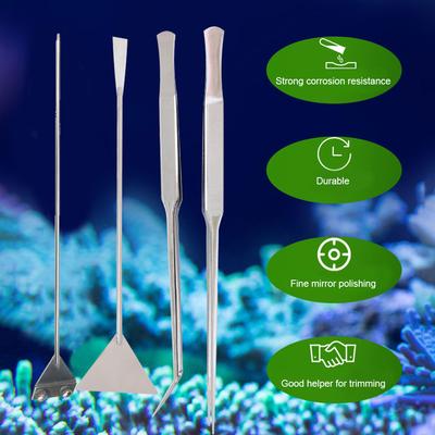 Aquarium Accessories Hard Stainless Steel Aquarium Tool Scissor Tweezers Plants Wave Scissors Fish Tank Shovels Cleaner Supplies