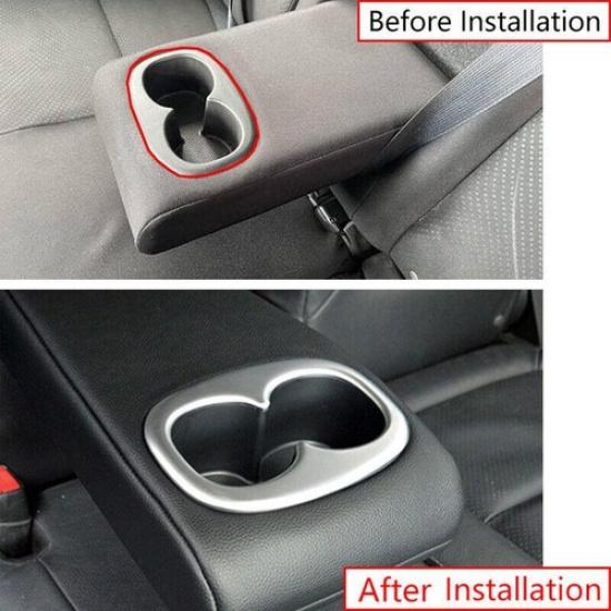 For Mitsubishi Outlander Sport 2011- Matt Silver Rear Water Cup Frame Cover