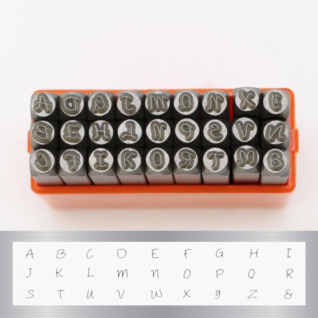 63-Piece 3mm Steel Number & Letter Stamp Set: Art Font, Uppercase & Lowercase