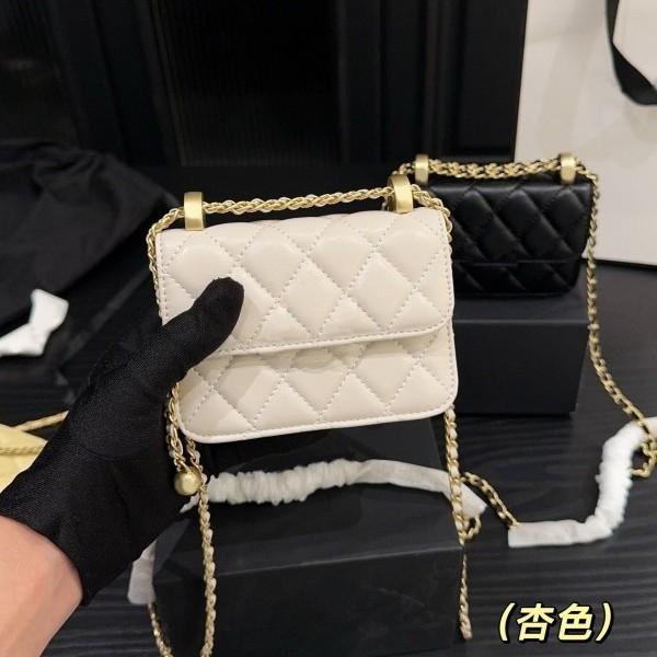 26 New Double Golden Ball Mini Rhombus Chain Bag Lipstick Small Square Bag Women's Bag One Shoulder Oblique Span Bag