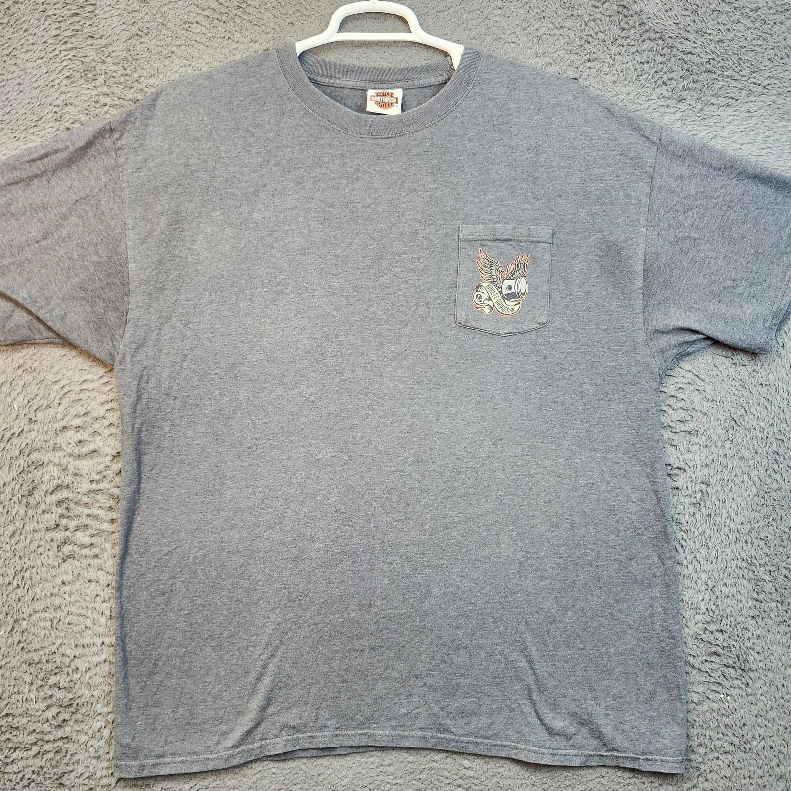 Harley-Davidson Shirt Mens 2XL Gray Pocket Hillbilly Gatlinburg TN Graphic Unisex T-Shirt XXXL