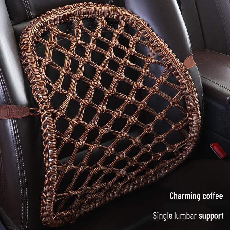 Adjustable Steel Pipe Lumbar Support Cushion - Handwoven Backrest for Car, Office, or Home Use