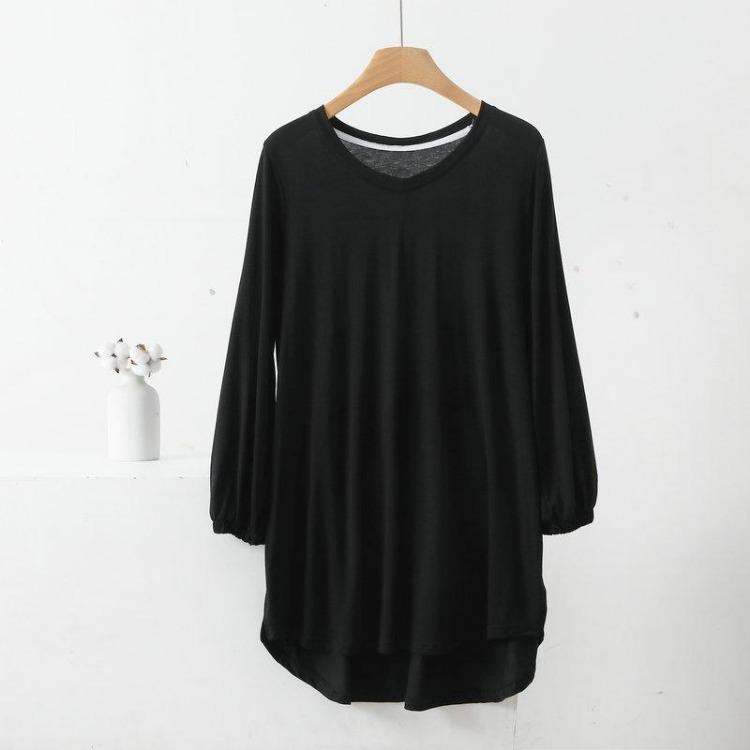 Women Plus Size V-Neck Tshirt Loose Casual Summer Top Modal Solid Color Tee Comfortable XL To 8XL T-Shirt