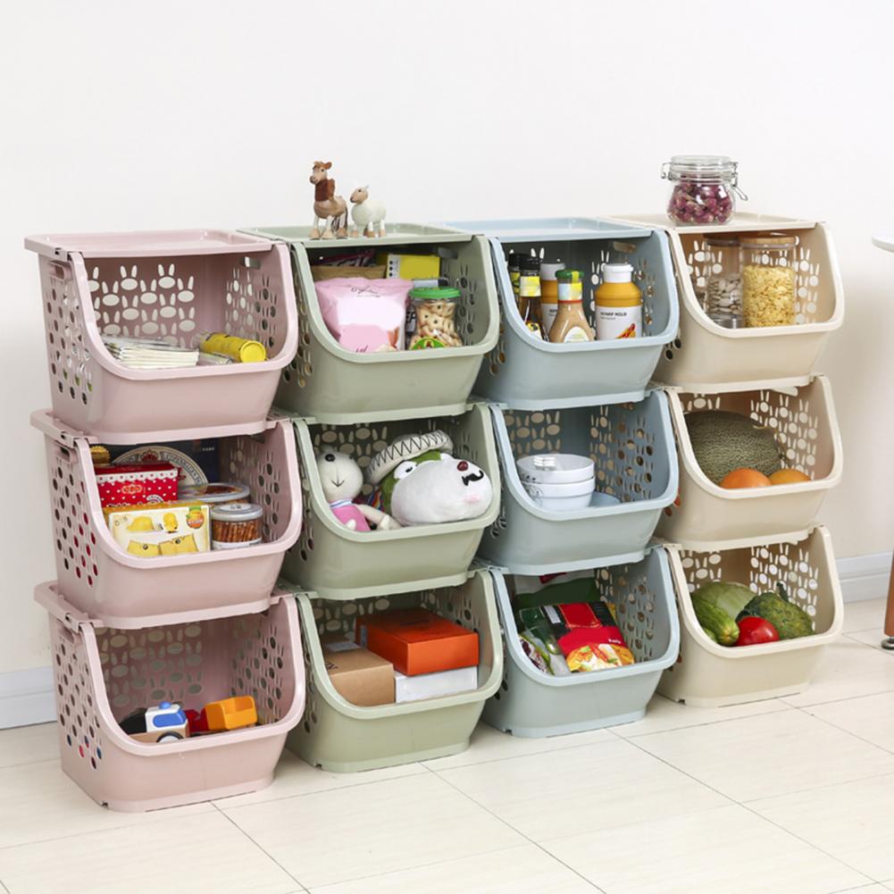 1 Set Vegetable Basket Practical Wide Application Vegetable Fruit Organizer Basket High Capacity Storage Rack