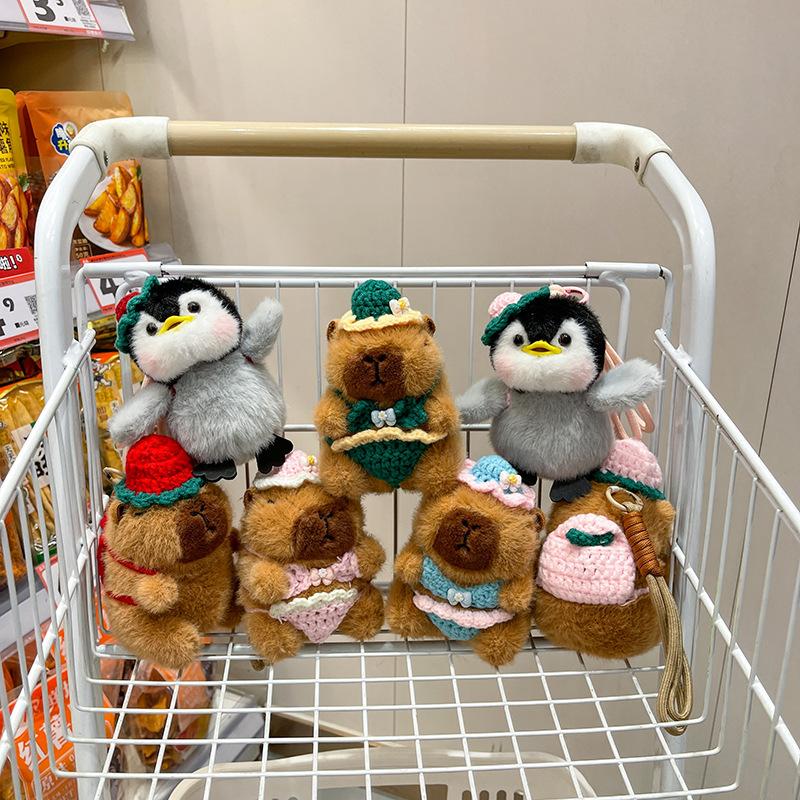 Knitted Clothing Capybara Doll Bag Plush Pendant Penguin Kapibara Boutique Keychain