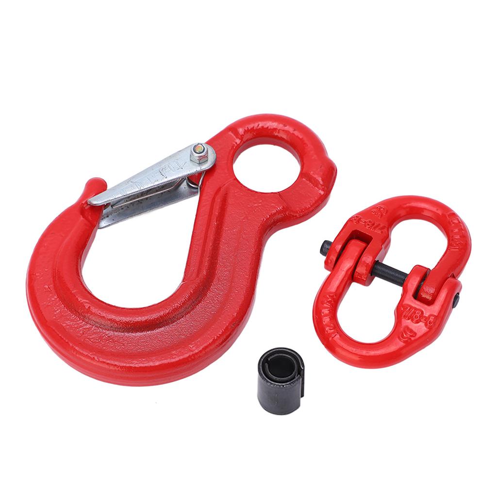 Slip Hook Eye Sling Heavy Duty 2T Bearing Trailer Lifting Chain Connector with 2 Ring Buckle