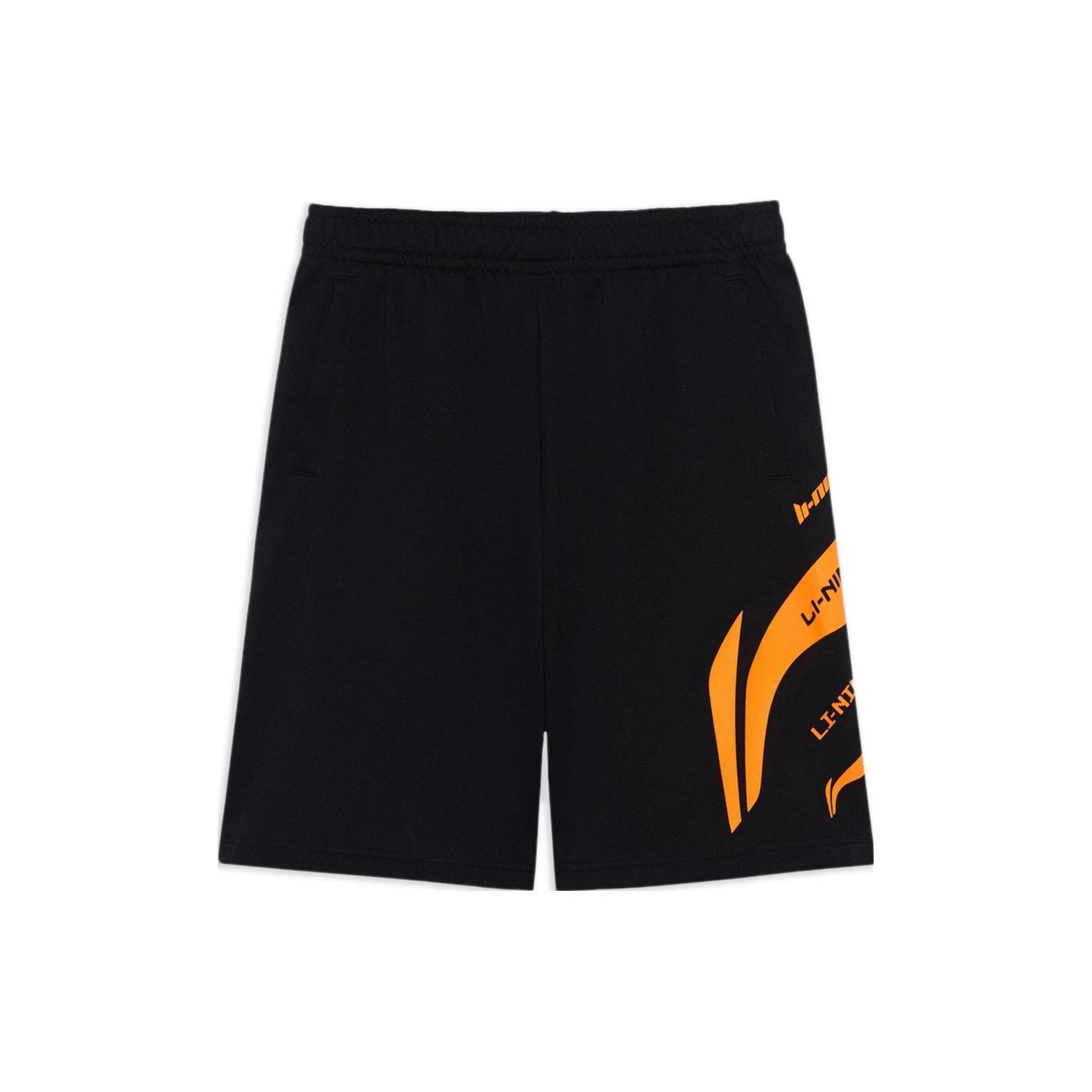 Li-Ning Graphic Shorts  Black Orange  Men s AKST647-1 L