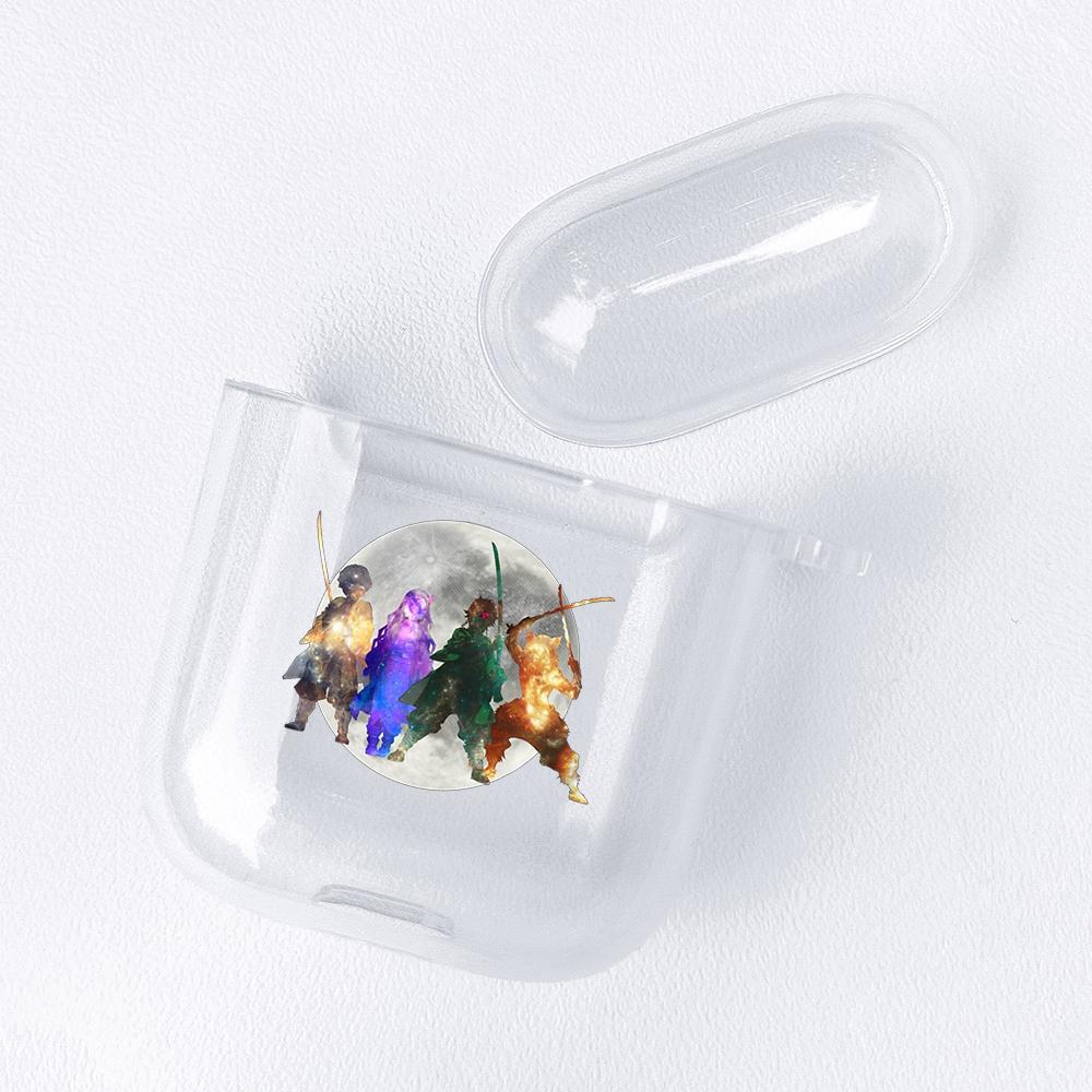 Demon Slayer Nezuko Zenitsu Tanjirou Transparent Airpods-veske for Funda Airpods 2/1-deksel Kimetsu No Yaiba Soft TPU-veske Coque