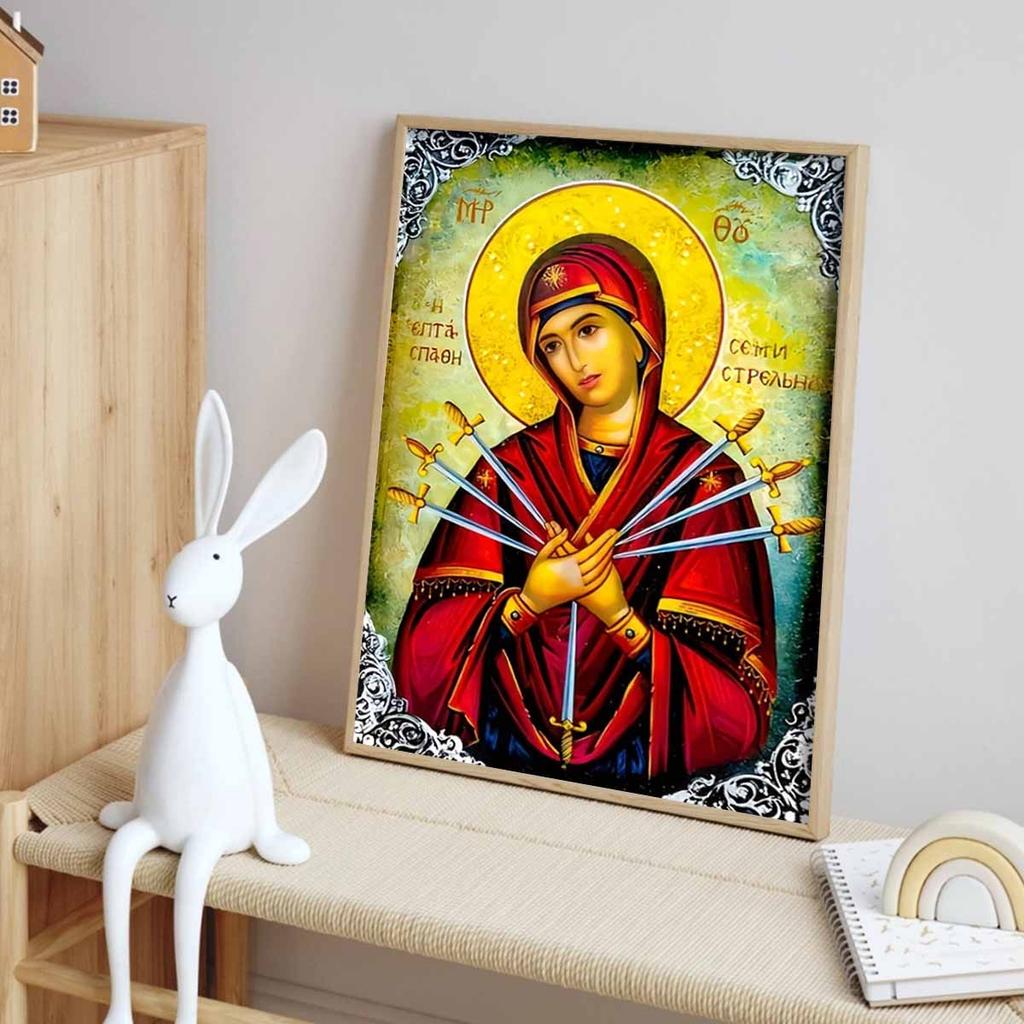 Virgin Mary Diamond Art Set, 5D Religious Diamond Painting DIY Rhinestone Cross Stitch Craft Decoration Home Wall Mural