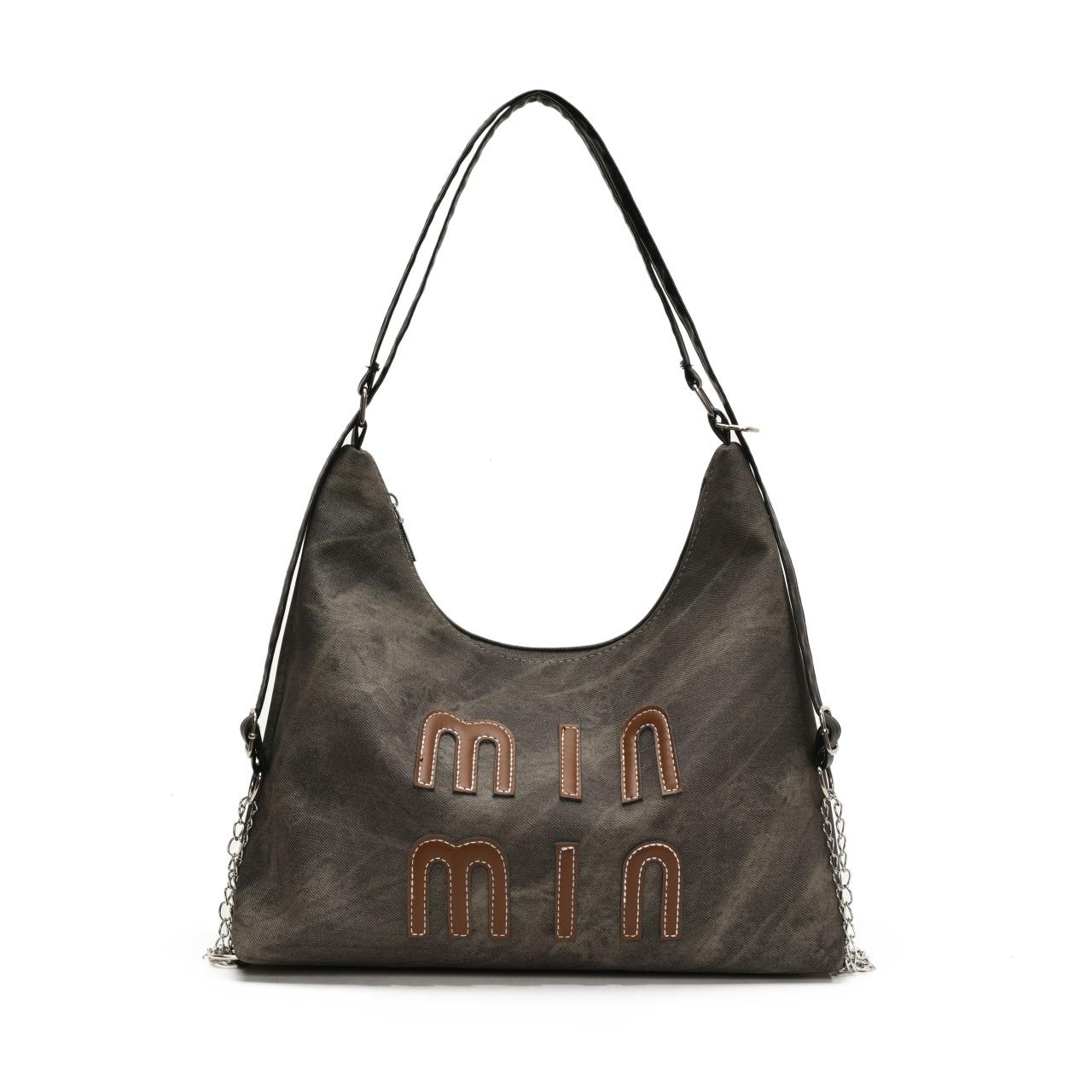 

Повседневная ретро уличная трендовая наплечная сумка женская 2025 новая универсальная модная сумка-рюкзак многоцелевой рюкзак чёрный