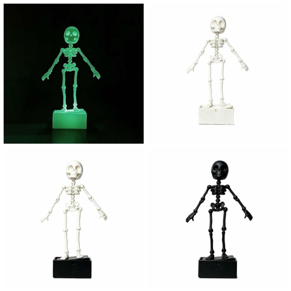 Movable Joints Aquarium Ornament Bubble Driven Glow Dark Fish Tank Decoration 3D Printed Articulated Bone Luminous Skeleton