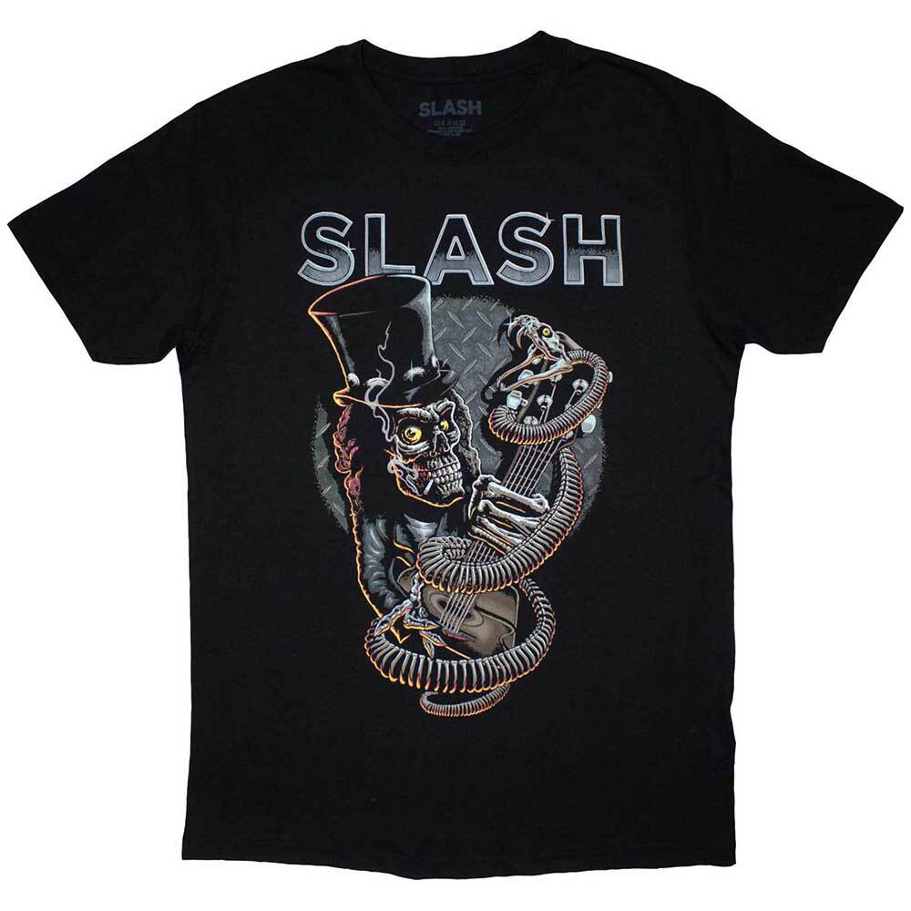 Slash Skull Guitar Snake T-Shirt Black New Unisex T-Shirt XXL