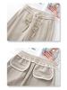Beige Herringbone Wool Trousers - Women's 2024 Autumn/Winter Narrow Straight-Leg Casual Pants