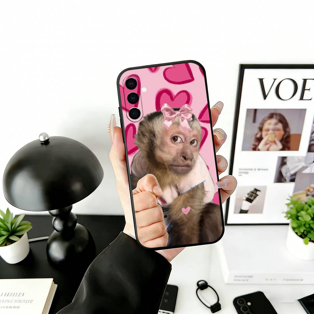 C-Cute F-Funny Affe Handyhülle Für Samsung Galaxy A73,A72,A71,A70,A53,A52,A51,Andere Weiche Schwarze Hülle