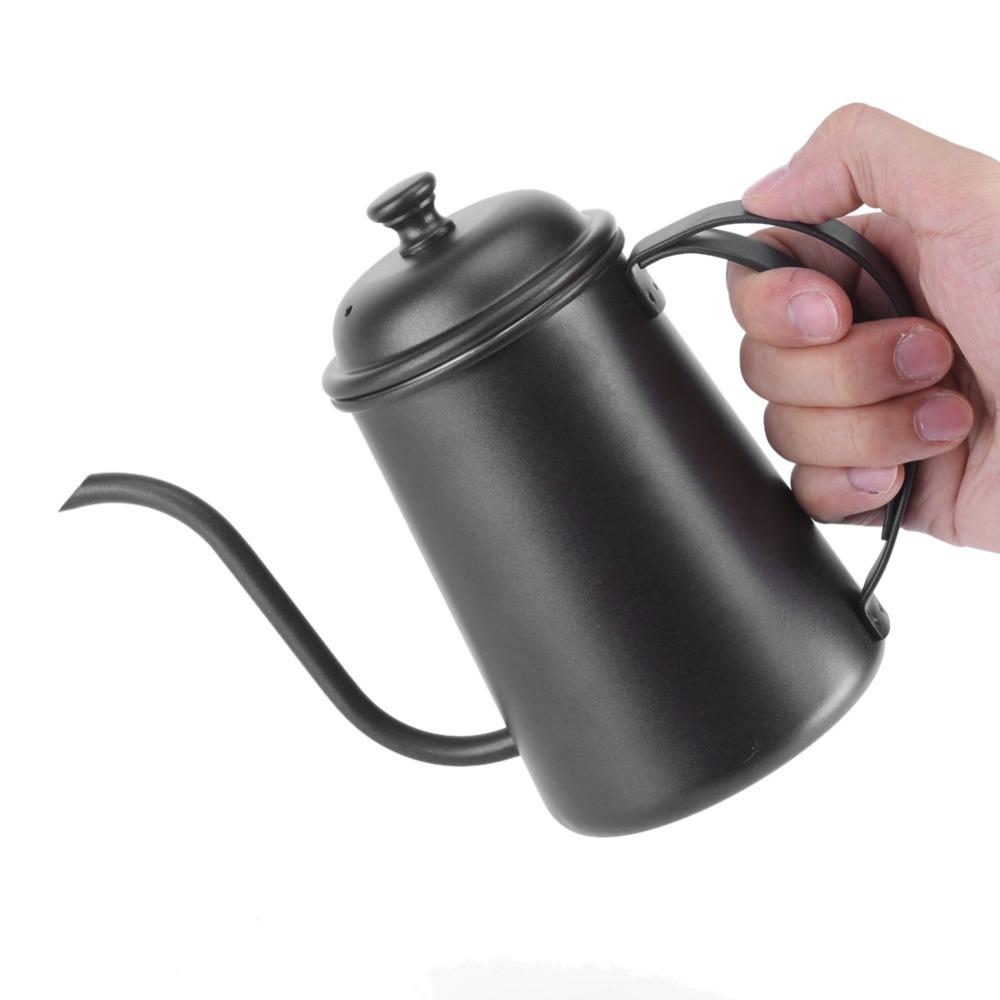 Black Color Coffee Drip Pot 650ML Capacity Stainless Steel Kettle Coffee Brewing