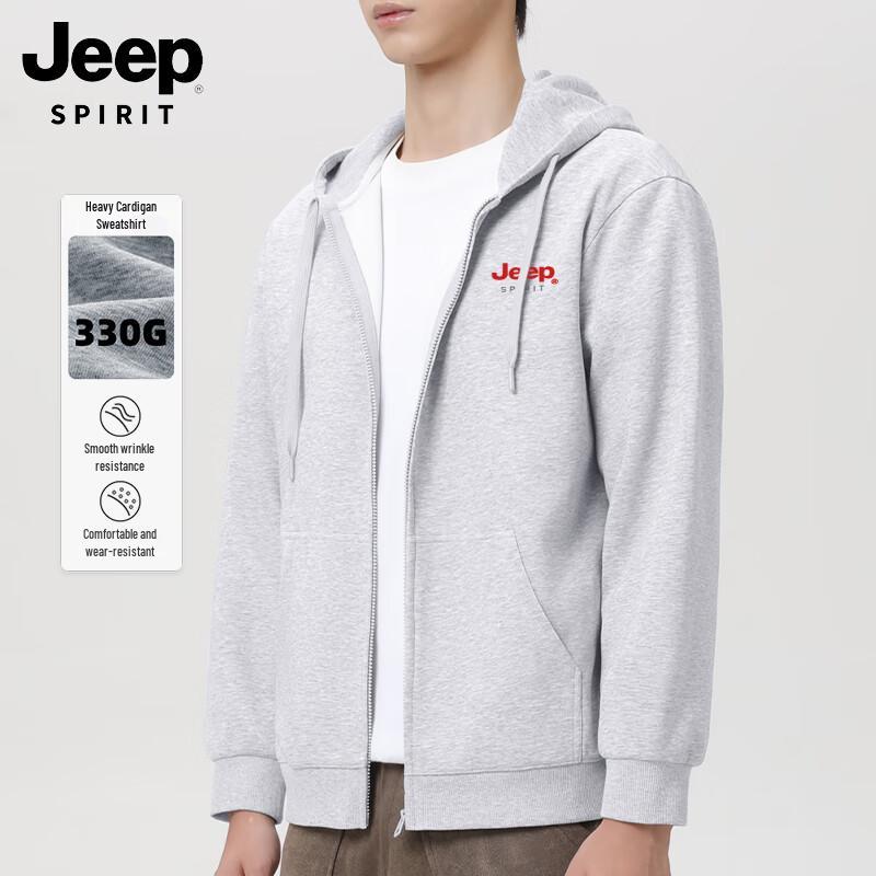JEEP SPIRIT Men s 330G Heavyweight Hooded Zip-Up Sweatshirt 2XL
