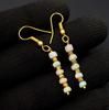 Welo Opal Bead Earrings, 925 Silver & 14k Gold, Ethiopian Gemstone