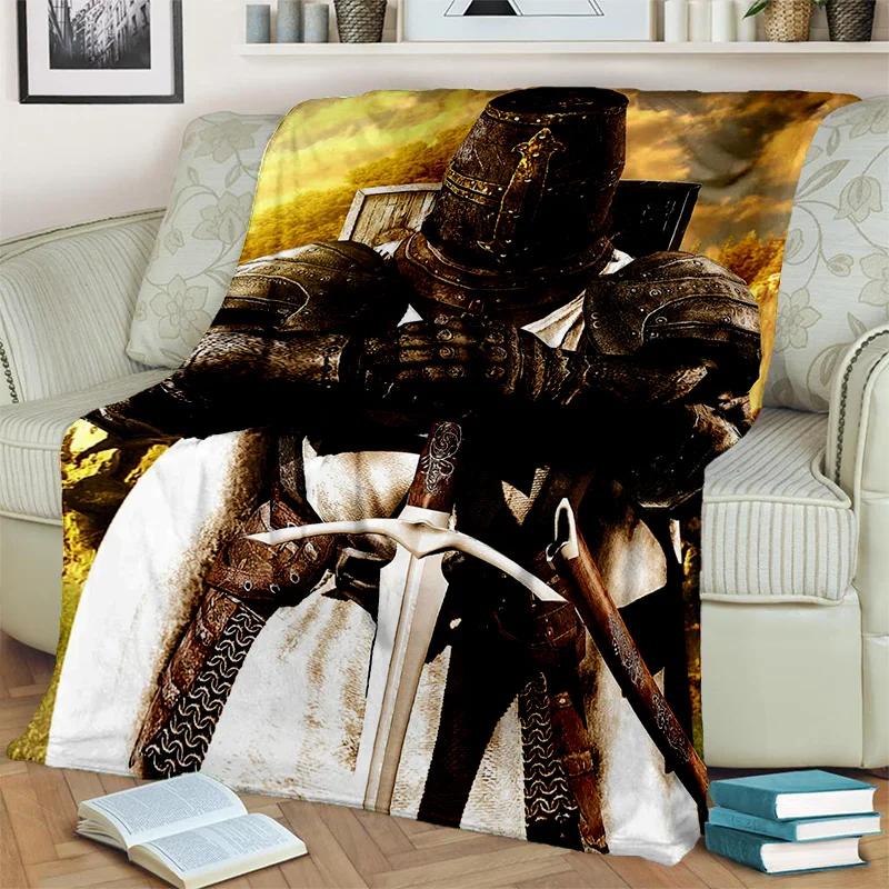 Templar Cavalier Knight Crusaders Games Blanket,Soft Throw Blanket for Home Bedroom Bed Sofa Picnic Travel Office Cover Blanket
