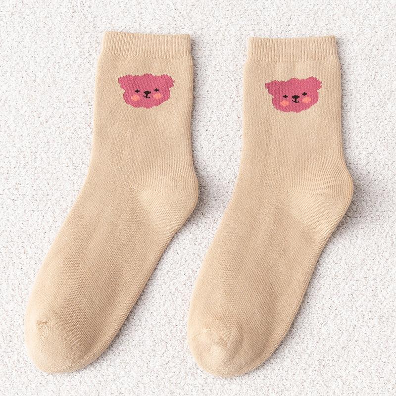 Female Autumn and Winter Plus Velvet and Thick Warm Hair Ring Tube Socks