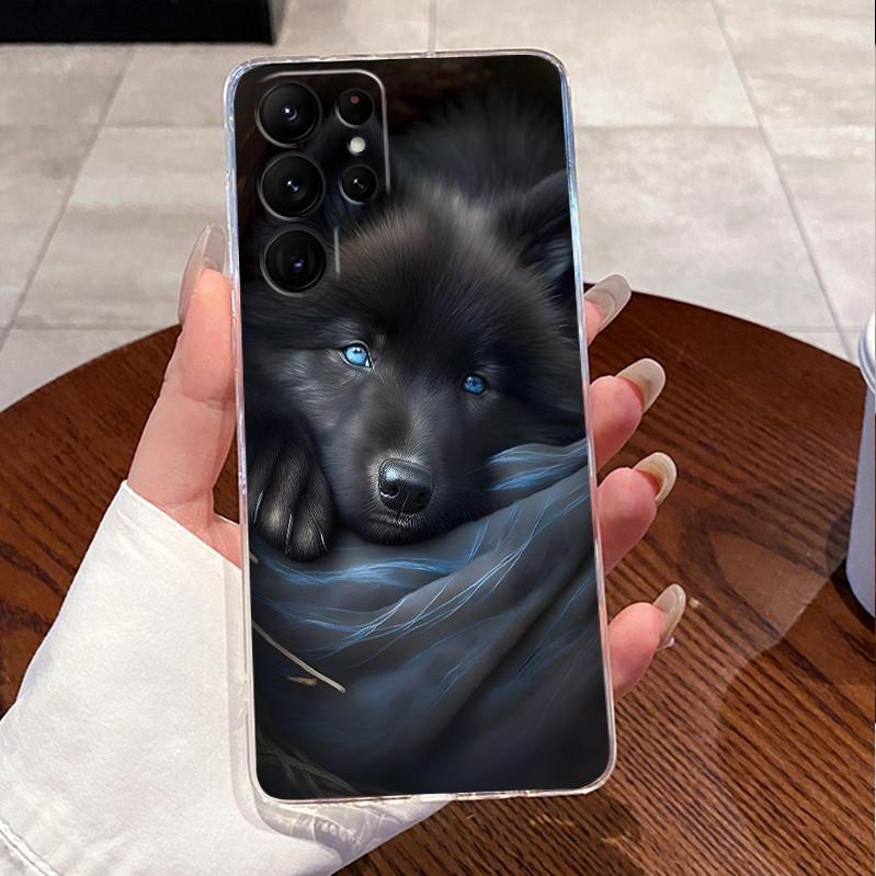 Phone Case For Samsung Galaxy S22 S22 Ultra Plus Luxury Cute Love Rabbit Funny Cat Clear Silicone Protective Soft TPU Back Cover