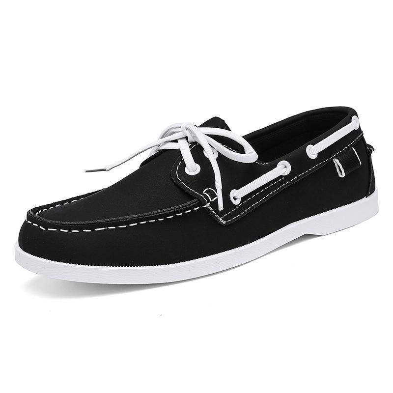 High Quality Black Leather Casual Shoes for Man Moccasins Designer Business Boat Shoes Men Comfort Flats Men's Driving Shoes