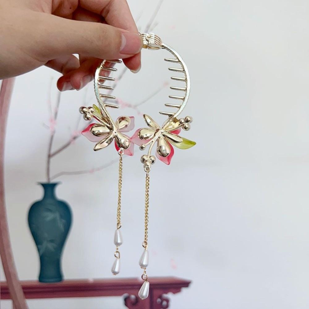 Imitation Pearl Flowers Tassels Hair Claws Ancient-style Hair Accessories  Party