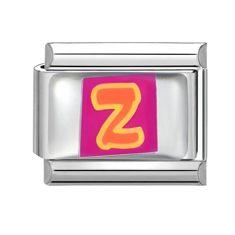 

New Design Colorful Letter Name Charm Italian Links Modular Fit 9mm Elastic Bracelet Stainless Steel Jewelry DIY Making Gifts