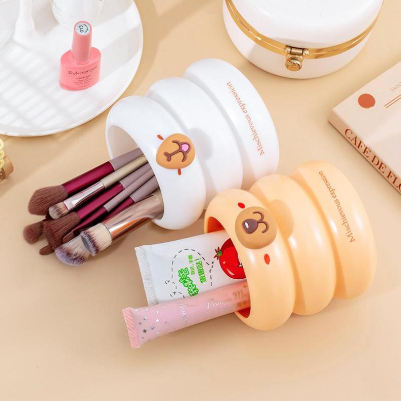 Cute Cartoon Capybara Pencil Container Office Desk Pen Container Desktop Organizer Stationery Organizer Creative Pencil Bucket