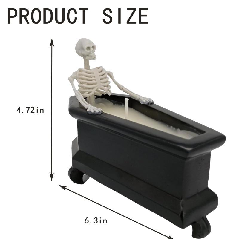 Skeleton Candle for Halloween Decorations Gothic-Inspired Long-Burning Crafted for a Haunting Ambiance the Perfect Ghostly Gift