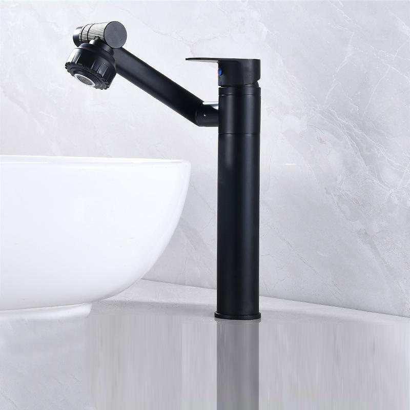 Multifunction Bathroom Faucet Gold Sink Faucet Hot Cold Water Mixer Crane Deck Mounted Universal Water Taps Black White