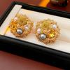 Fashion Exquisite Vintage Pearl Earrings Rhinestone Vintage Garland Earrings Charm Ornaments Flower Stud Earrings Gift
