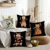 Japanese Style Cat Cushion Cover Silky Short Plush Invisible Zipper Dustproof Sofa Pillow Case for Home Decor