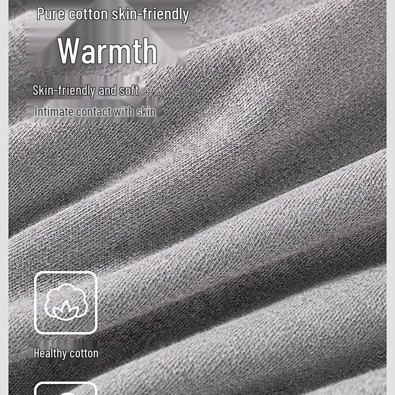 Men's Slim Fit Pure Cotton Warm Trousers - 100% Cotton, Plus Velvet, Ideal for Autumn and Winter