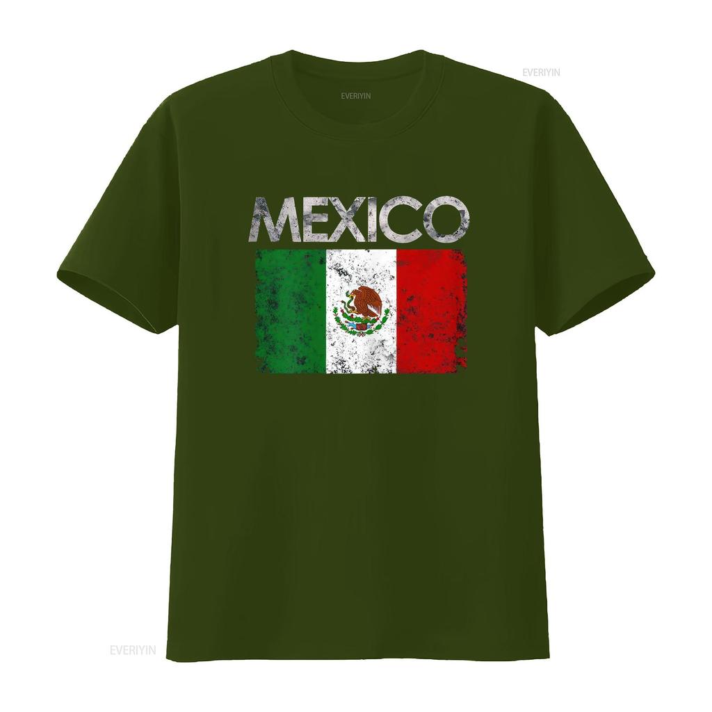 Vintage Mexico Mexican Flag Pride T Shirt vintage Washed Stretched fashion graphic Breathable Top For Everyday Wear