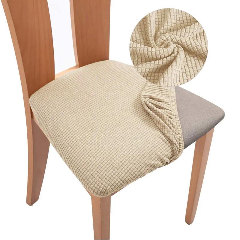 Jacquard Chair Cover For Dining Room Elastic Cushion Cover Soft Seat Cover Breathable Protective Furniture Cheap Cover For Home