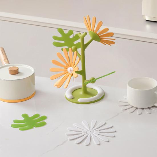 1 Zestaw Podkładka pod kwiaty Żaroodporna Podkładka z motywem kwiatowym Chroniąca przed oparzeniami Blat kuchenny Podstawka pod garnek Patelnię Filiżankę do kawy Herbaty Dekoracja stołu jadalnego