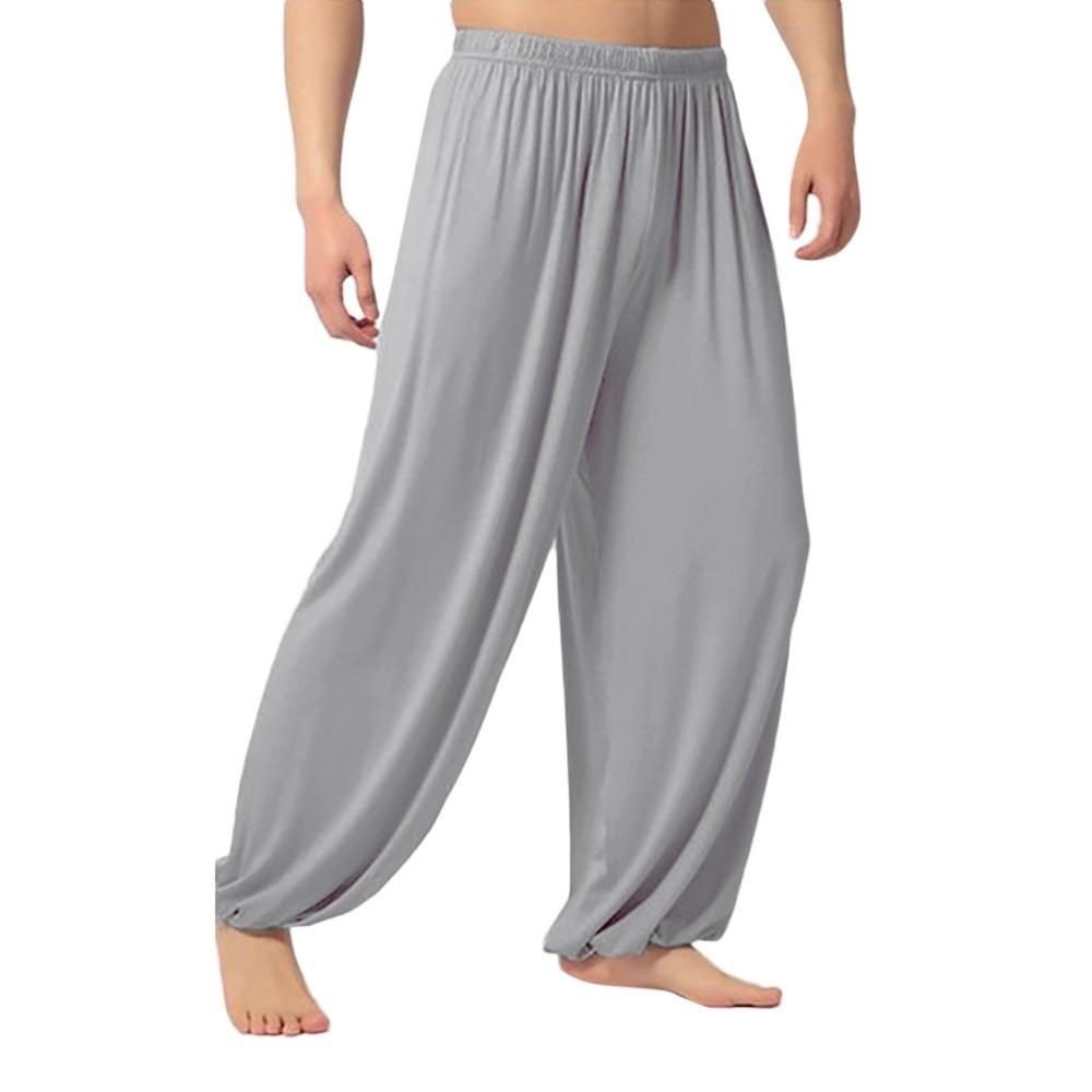 Xingben Two Mode Heren Casual Effen Losse Joggingbroek Broek Jogger Dansen Yoga Broek L grijze kleur